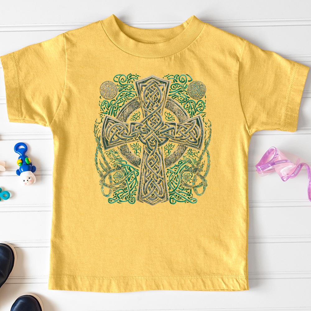 Viking Goods Celtic Crosses Toddler Tee Heather Yellow Gold / 2T