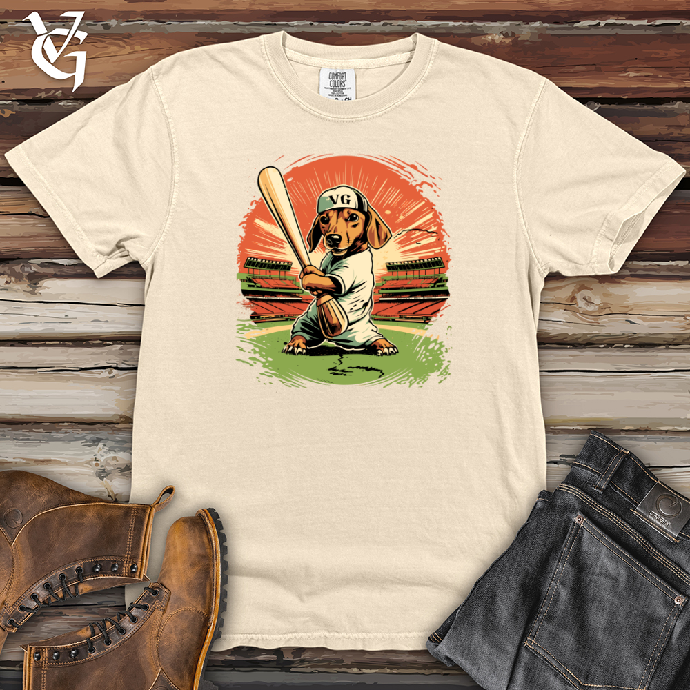 Viking Goods Dachshund Baseball Slugger Heavy Cotton Comfort Colors Tee Ivory / L