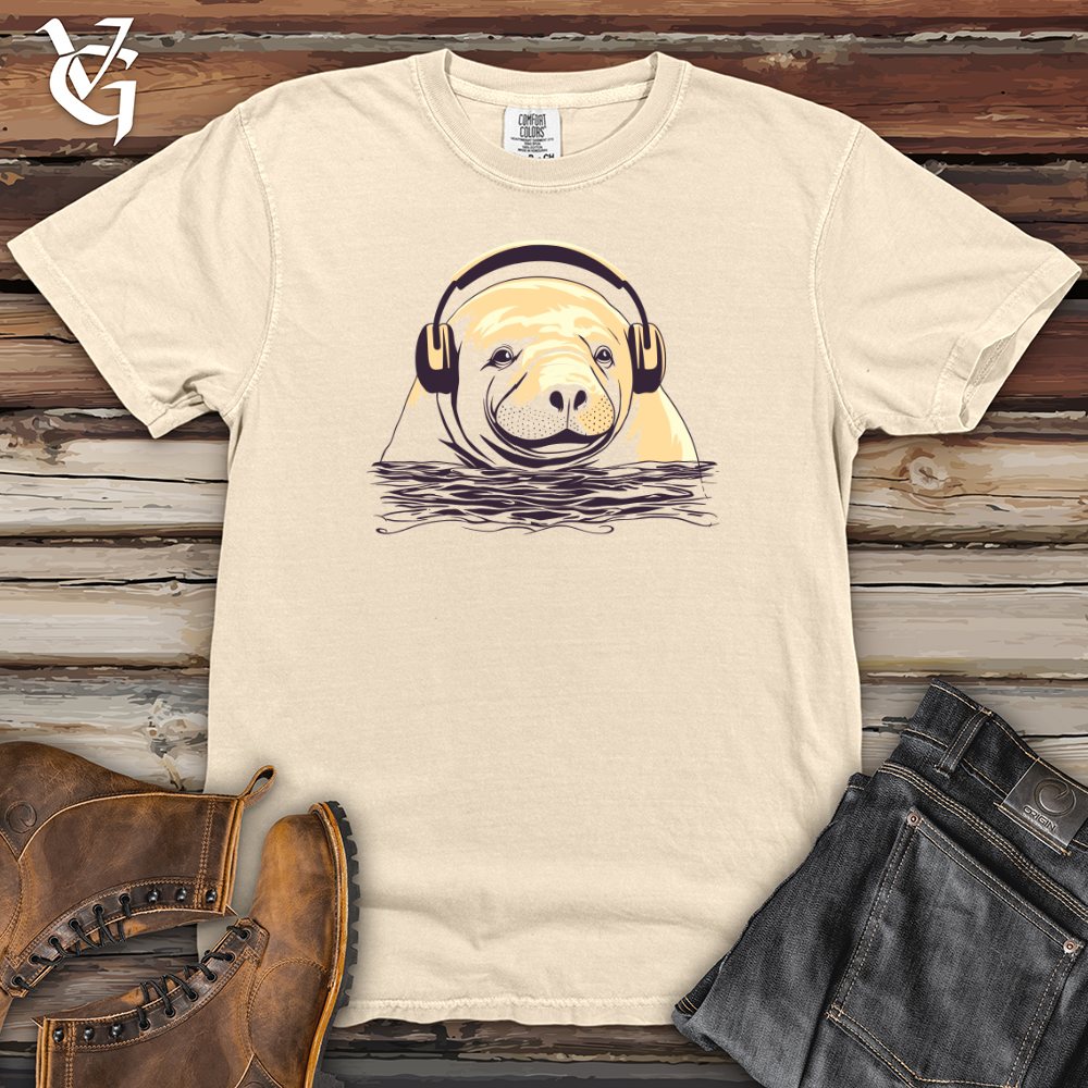 Viking Goods Manatee Headphone Bliss Heavy Cotton Comfort Colors Tee Ivory / L