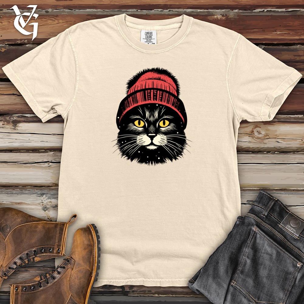Viking Goods Retro Pom Pom Black Cat Heavy Cotton Comfort Colors Tee Ivory / L