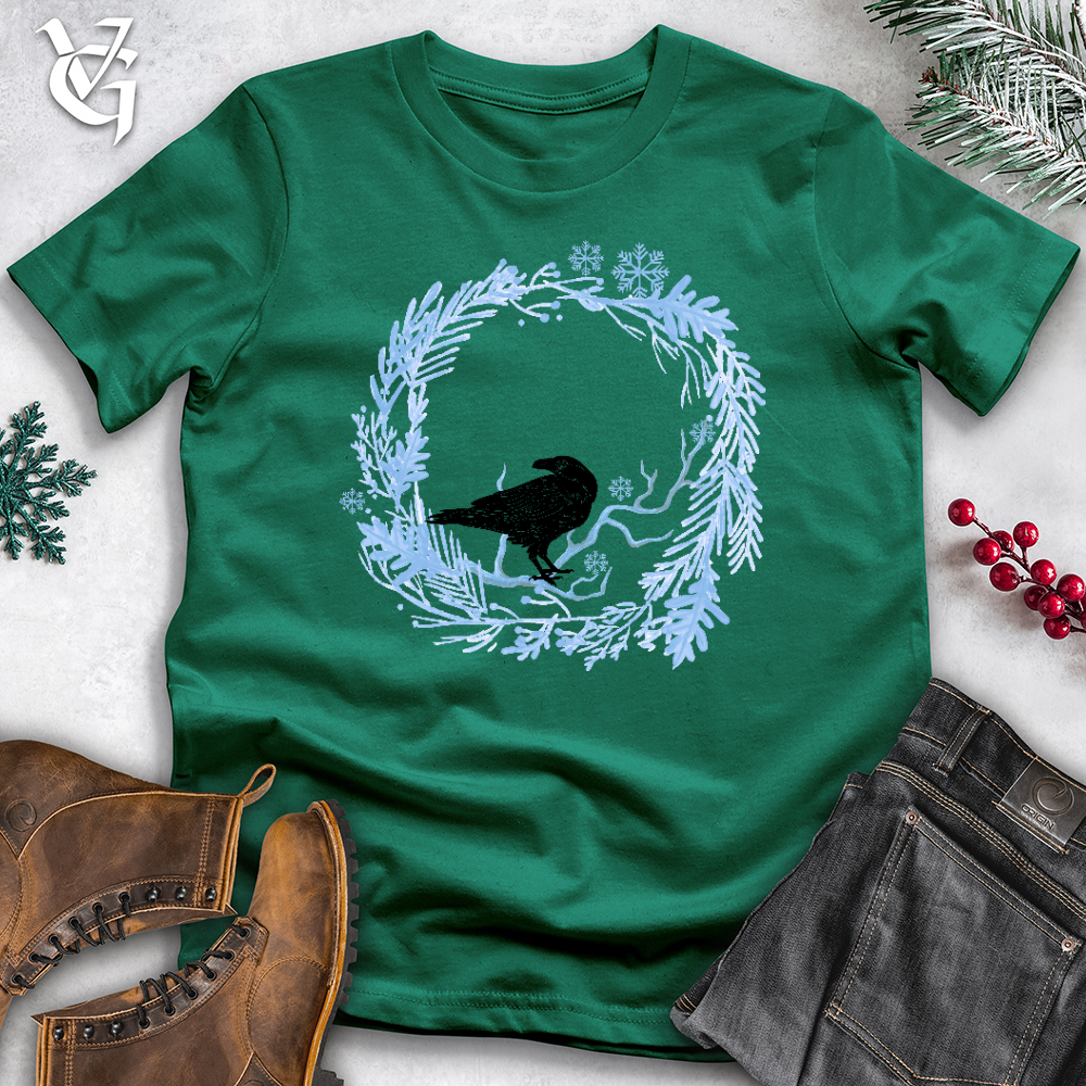 Viking Goods Icy Branches Raven Cotton Tee Kelly / L