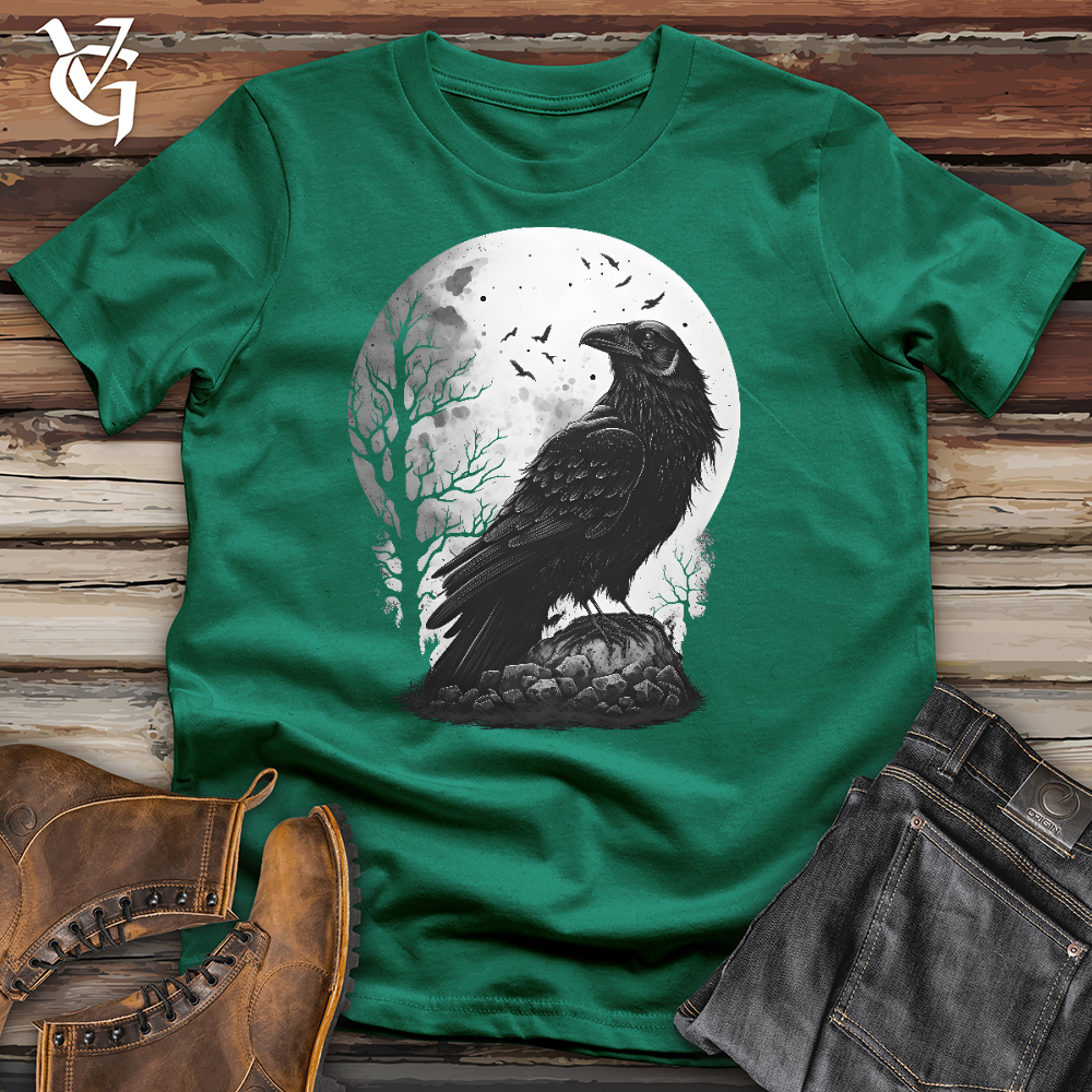 Viking Goods Midnight Raven Perch Cotton Tee Kelly / L