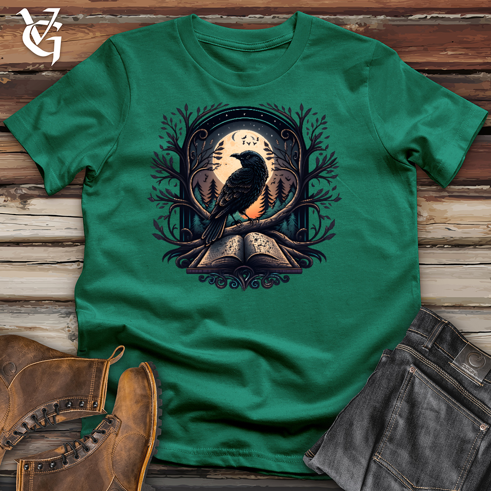 Viking Goods Raven Book Keeper Cotton Tee Kelly / L