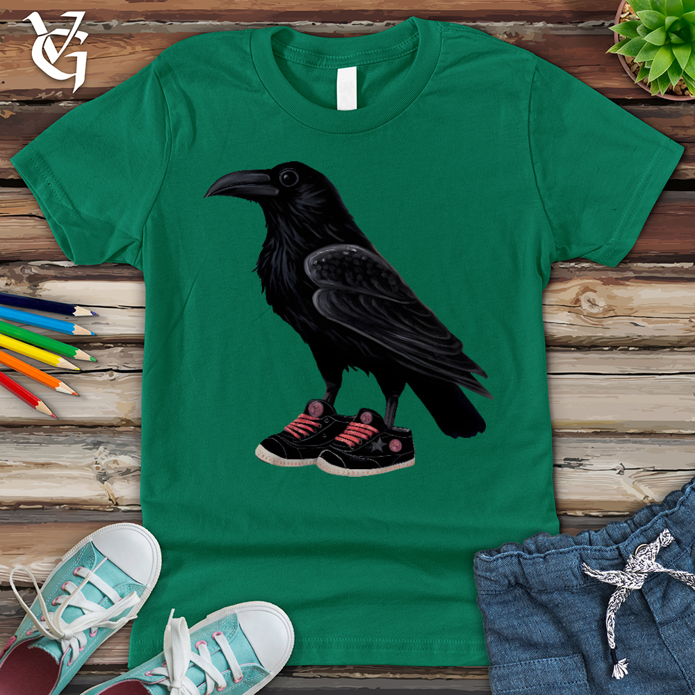 Viking Goods Raven Wearing Sneakers Youth Tee Kelly / L