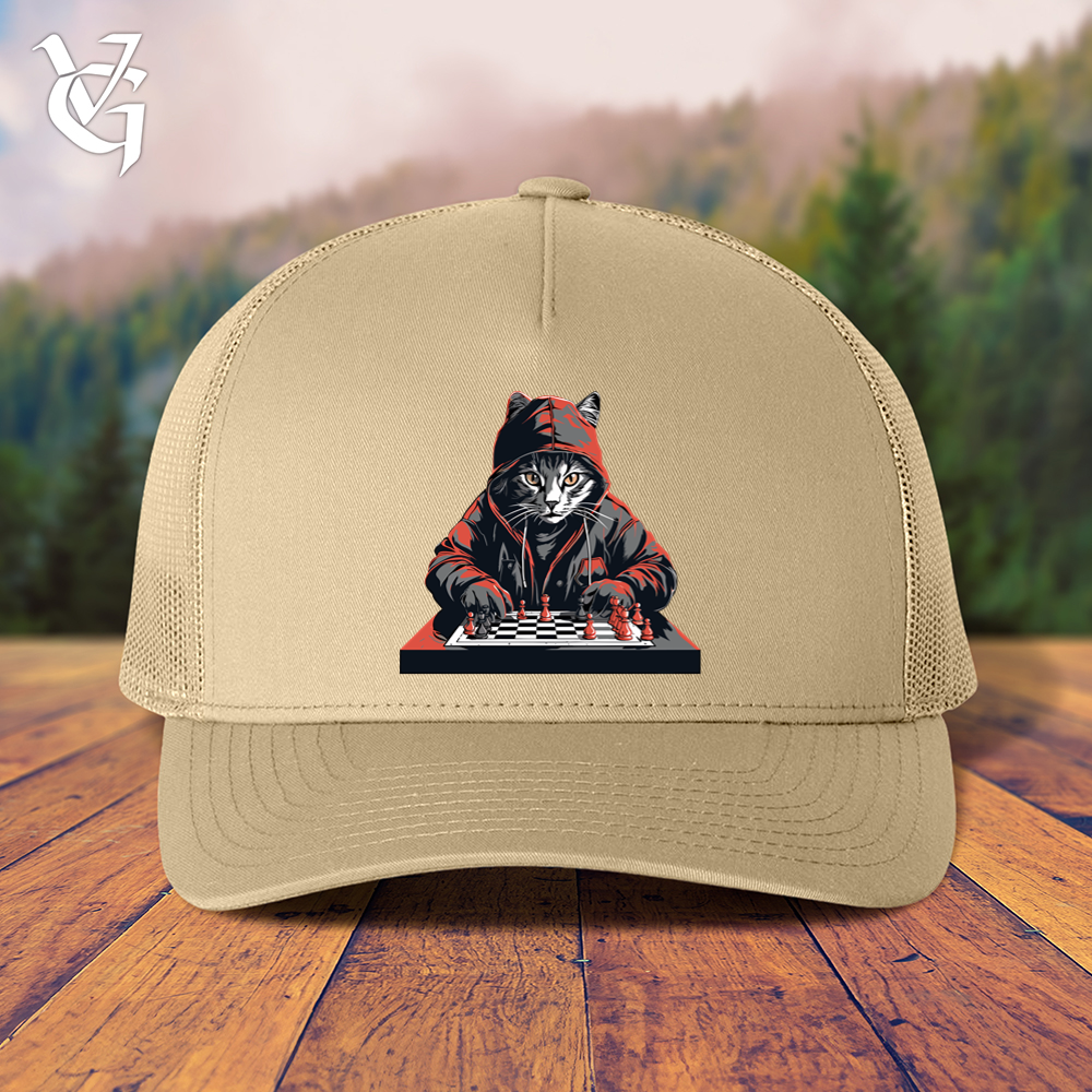 Viking Goods A Cat Playing Chess Trucker Cap Khaki