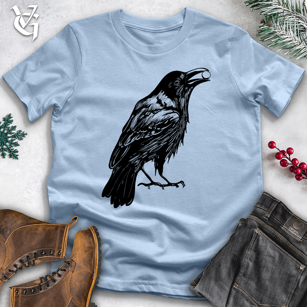 Viking Goods Pretentious Raven Cotton Tee Light Blue / L