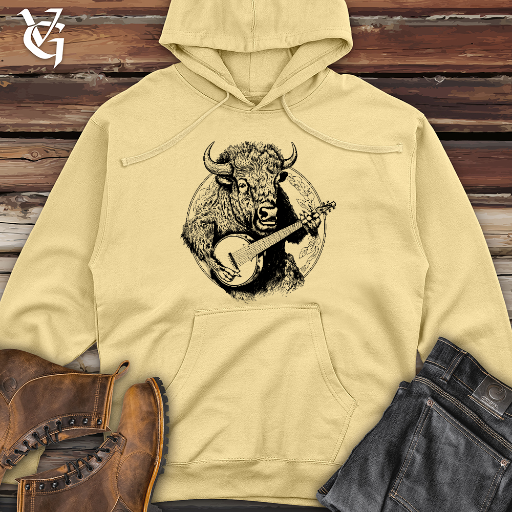 Viking Goods Banjo Bison Midweight Hooded Sweatshirt Light Yellow / L