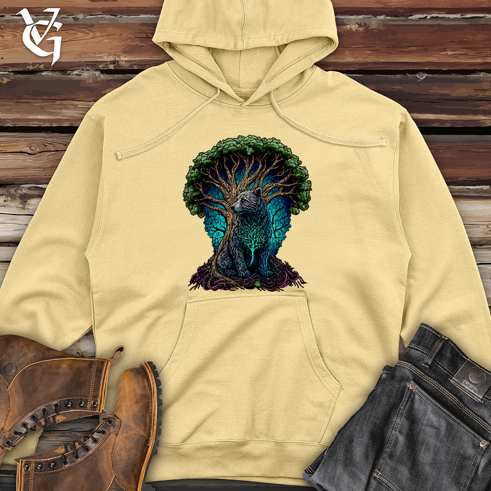 Viking Goods Celtic Bear Midweight Hooded Sweatshirt Light Yellow / L