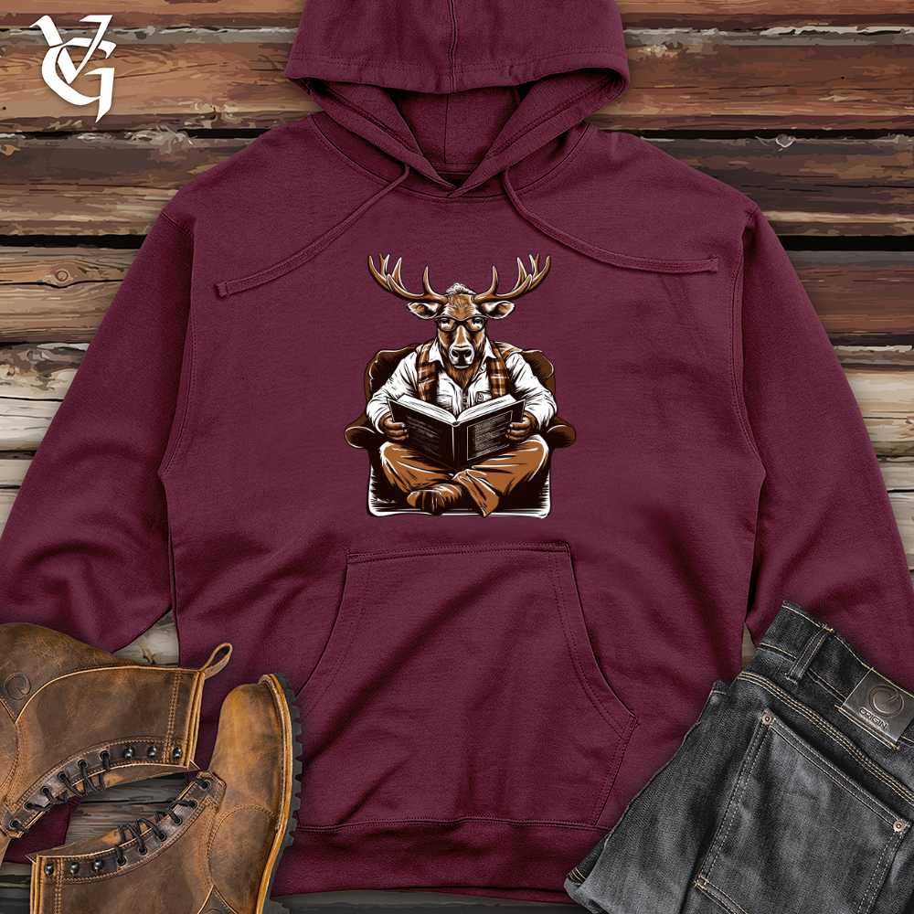 Viking Goods Antlered Readers Escape Midweight Hooded Sweatshirt Maroon / L
