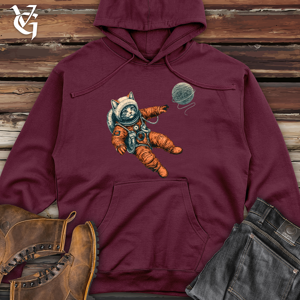 Viking Goods Astronaut Kitty Midweight Hooded Sweatshirt Maroon / L