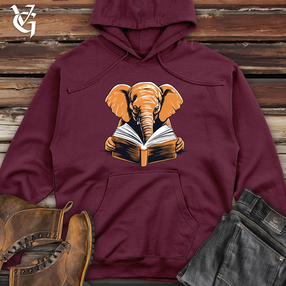 Viking Goods Bookish Pachyderm Midweight Hooded Sweatshirt Maroon / L