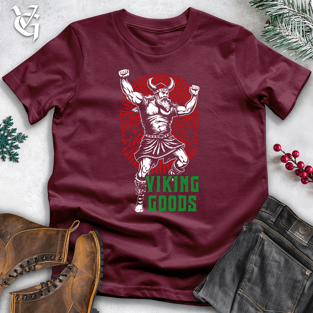 Viking Goods Dancing Viking Santa Cotton Tee Maroon / L