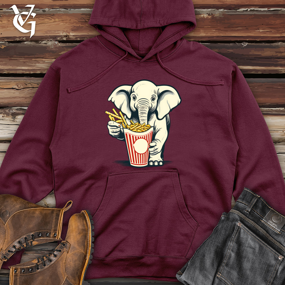 Viking Goods Elephant Fry Fanatic Midweight Hooded Sweatshirt Maroon / L