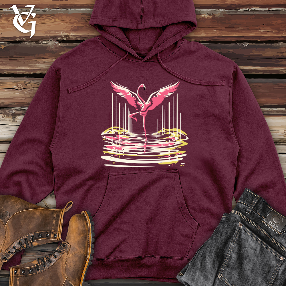 Viking Goods Flamingo Dance Ripples Midweight Hooded Sweatshirt Maroon / L