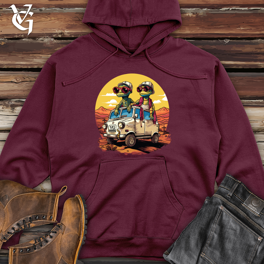 Viking Goods Geckos Roadtrip Adventure Midweight Hooded Sweatshirt Maroon / L