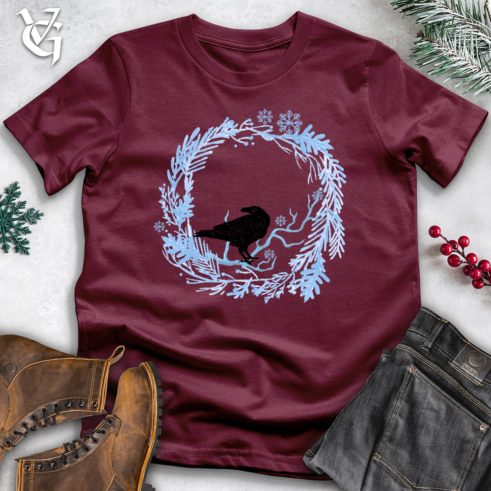Viking Goods Icy Branches Raven Cotton Tee Maroon / L