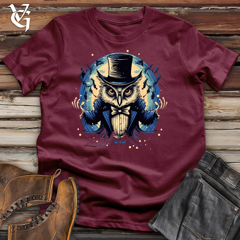 Viking Goods Magic Owl Wizard Cotton Tee Maroon / L