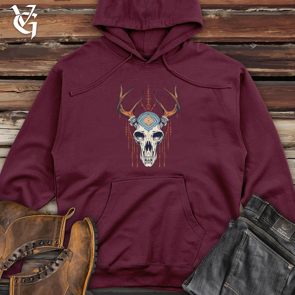 Viking Goods Majestic Antlered Remains Midweight Hooded Sweatshirt Maroon / L