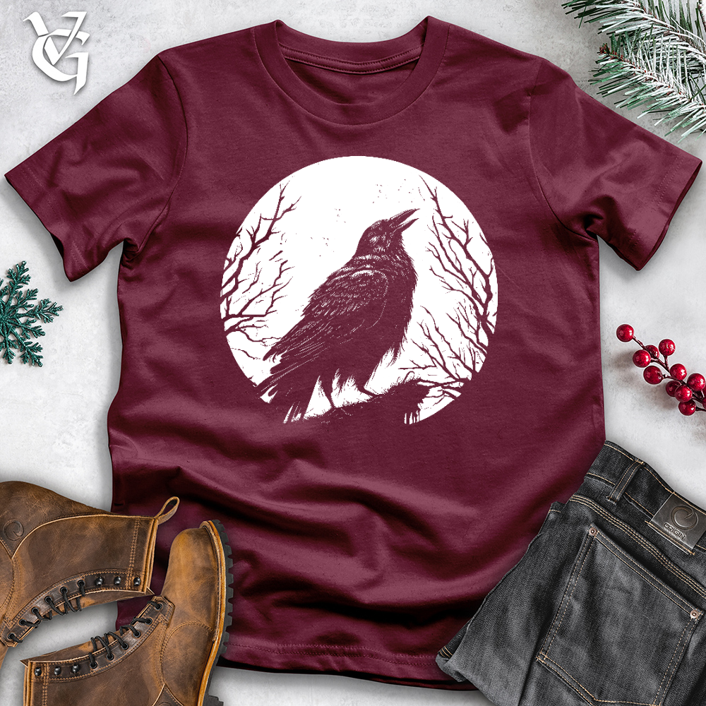 Viking Goods Moon Twinkle Raven Cotton Tee Maroon / L