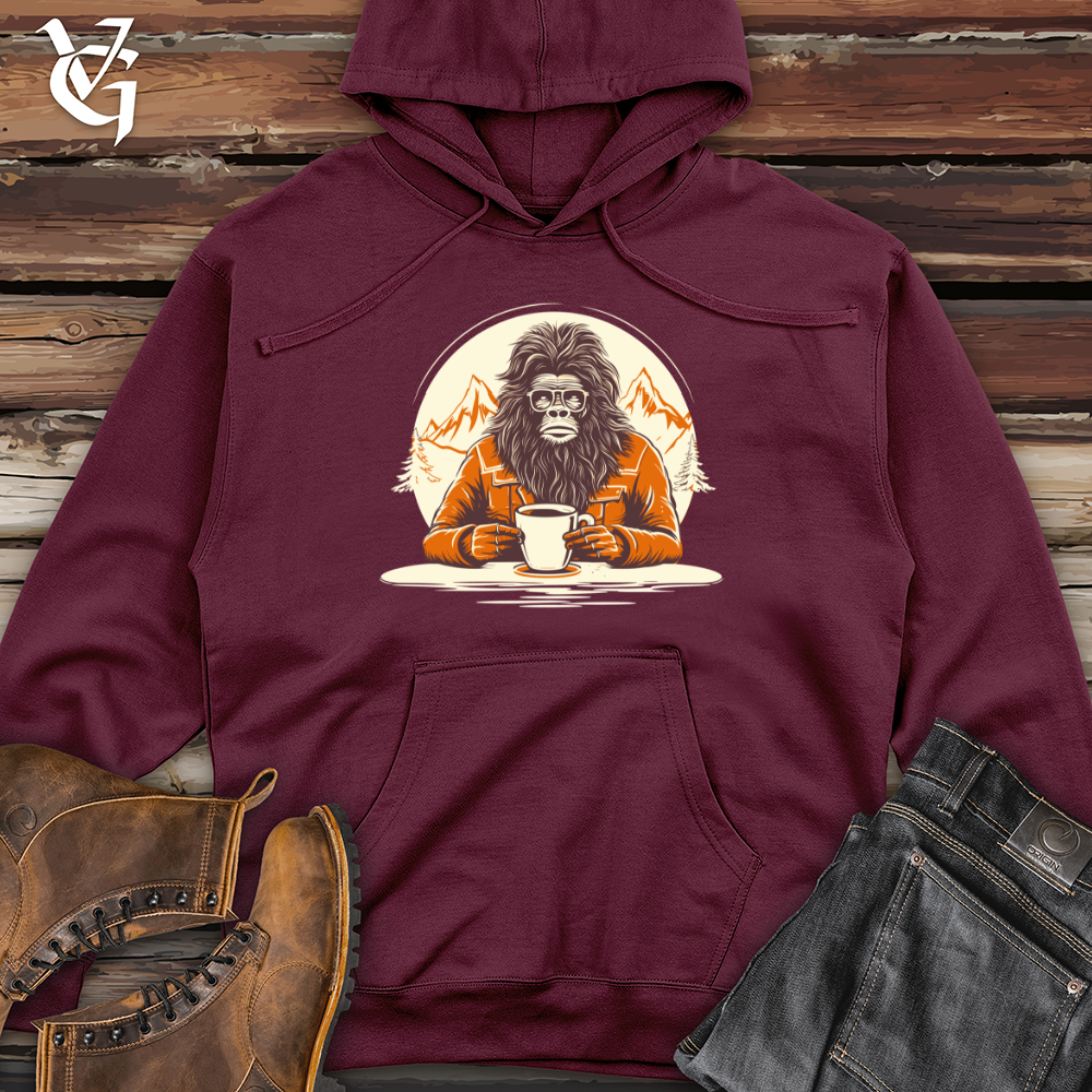 Viking Goods Mug Chugging Yeti Midweight Hooded Sweatshirt Maroon / L