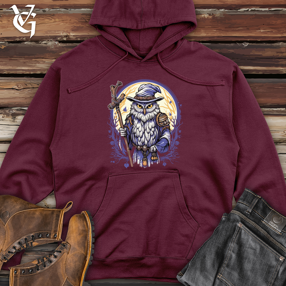 Viking Goods Owl Wizardry Moon Midweight Hooded Sweatshirt Maroon / L