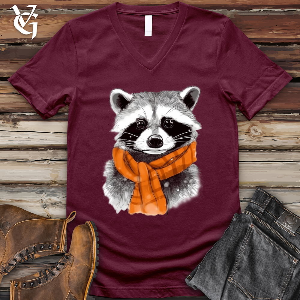 Viking Goods Raccoon Chief V-Neck Tee Maroon / L