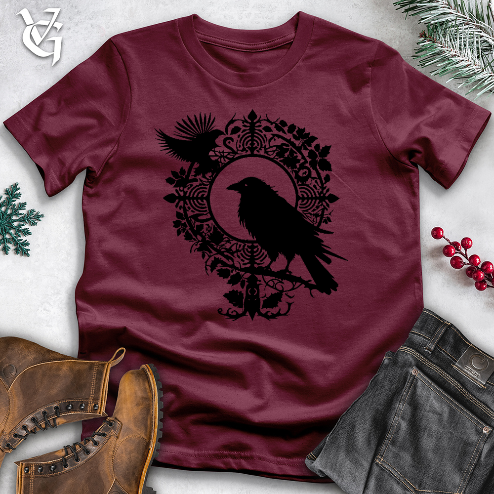Viking Goods Raven and Vegvisir Cotton Tee Maroon / L