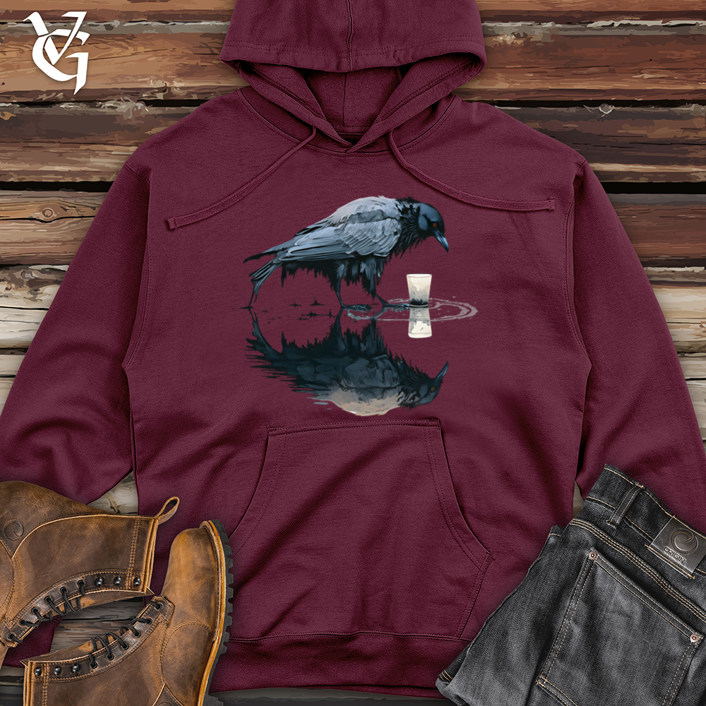 Viking Goods Raven Reflection Midweight Hooded Sweatshirt Maroon / L