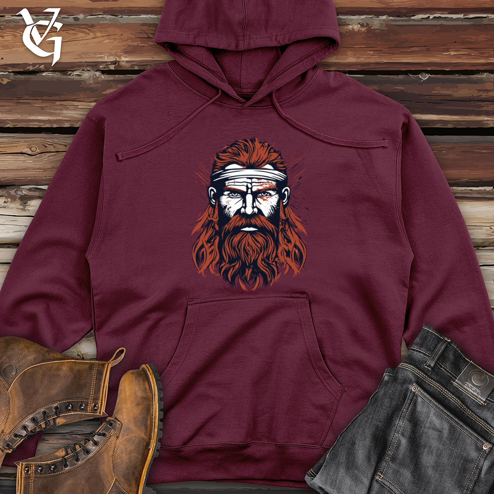 Viking Goods Red Viking Warrior Midweight Hooded Sweatshirt Maroon / L