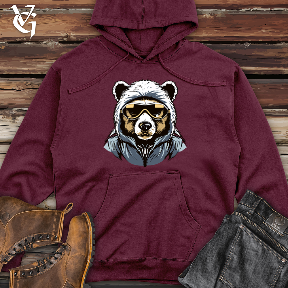 Viking Goods Retro Ski Mask Bear Midweight Hooded Sweatshirt Maroon / L