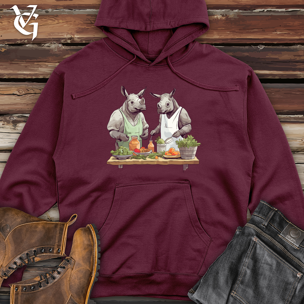 Viking Goods Rhinos Cooking Gourmet Midweight Hooded Sweatshirt Maroon / L