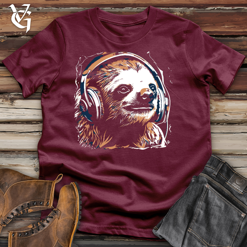 Viking Goods Sloth Studio Chillin Cotton Tee Maroon / L