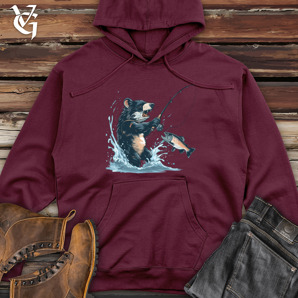 Viking Goods Tasmanian Devil Fishing Midweight Hooded Sweatshirt Maroon / L