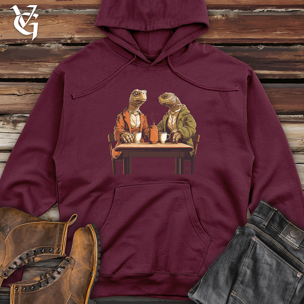 Viking Goods Tortoises Tea Time Midweight Hooded Sweatshirt Maroon / L