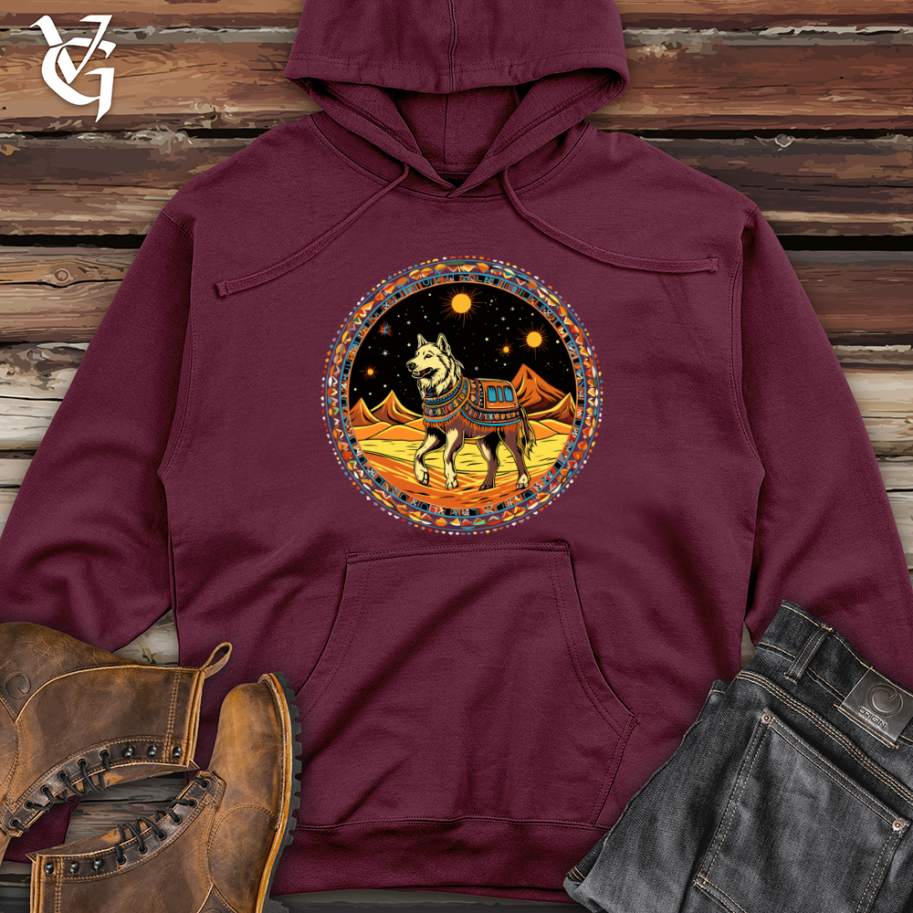 Viking Goods Tribal Canine Cosmos Midweight Hooded Sweatshirt Maroon / L