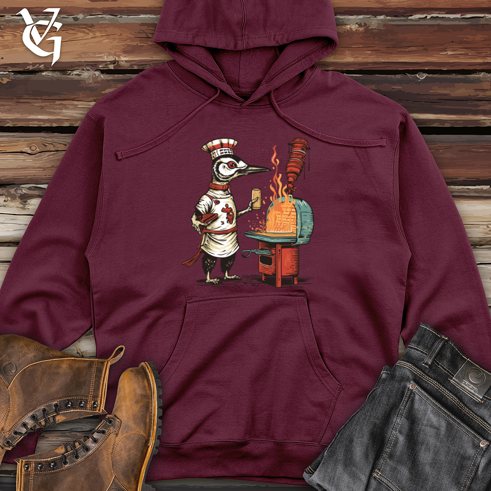 Viking Goods Woodpecker Grill Master Midweight Hooded Sweatshirt Maroon / L