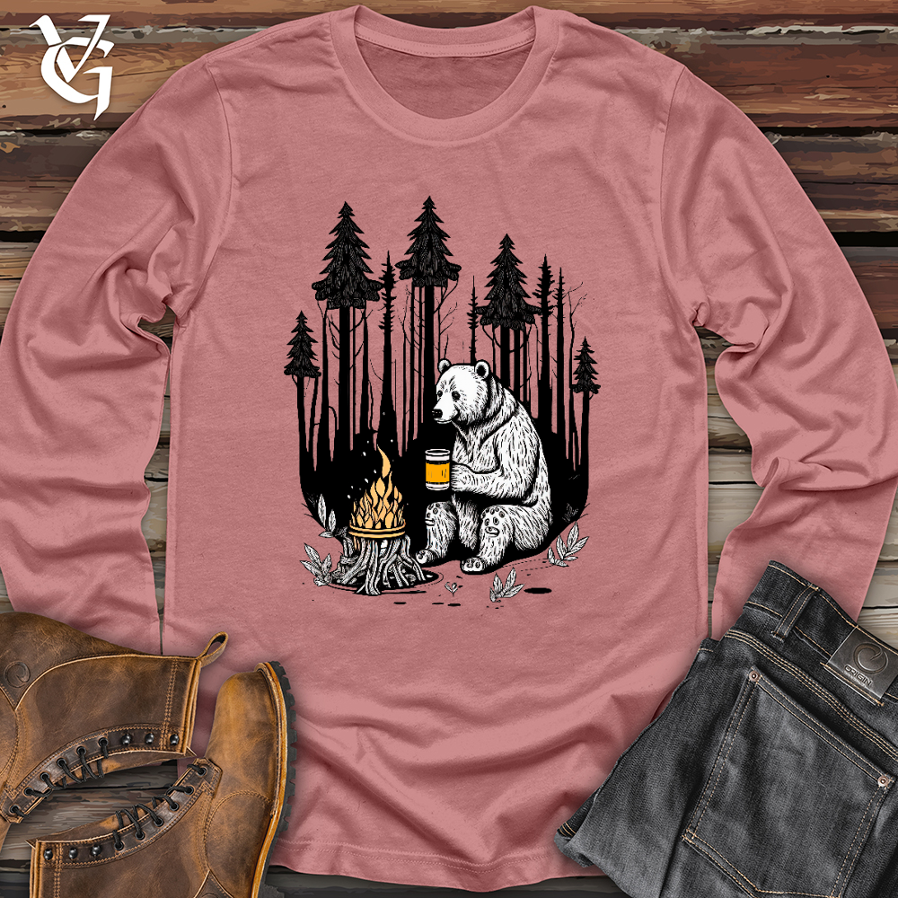 Viking Goods Bear Happy Hour Long Sleeve Mauve / L