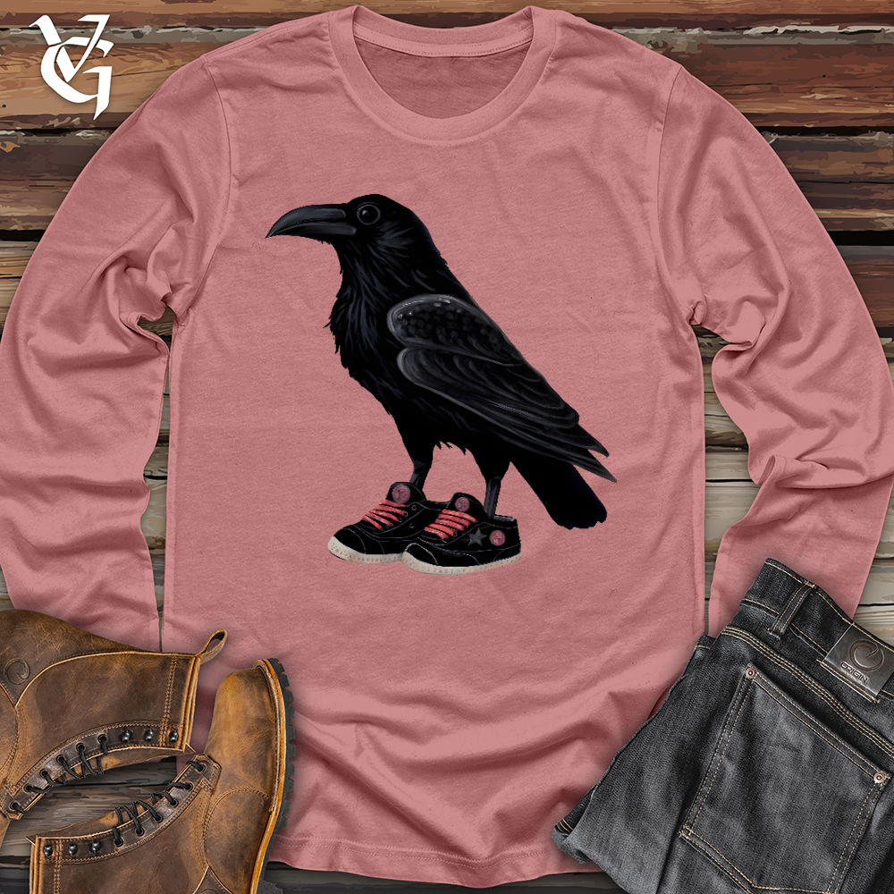 Viking Goods Raven Wearing Sneakers Long Sleeve Mauve / L