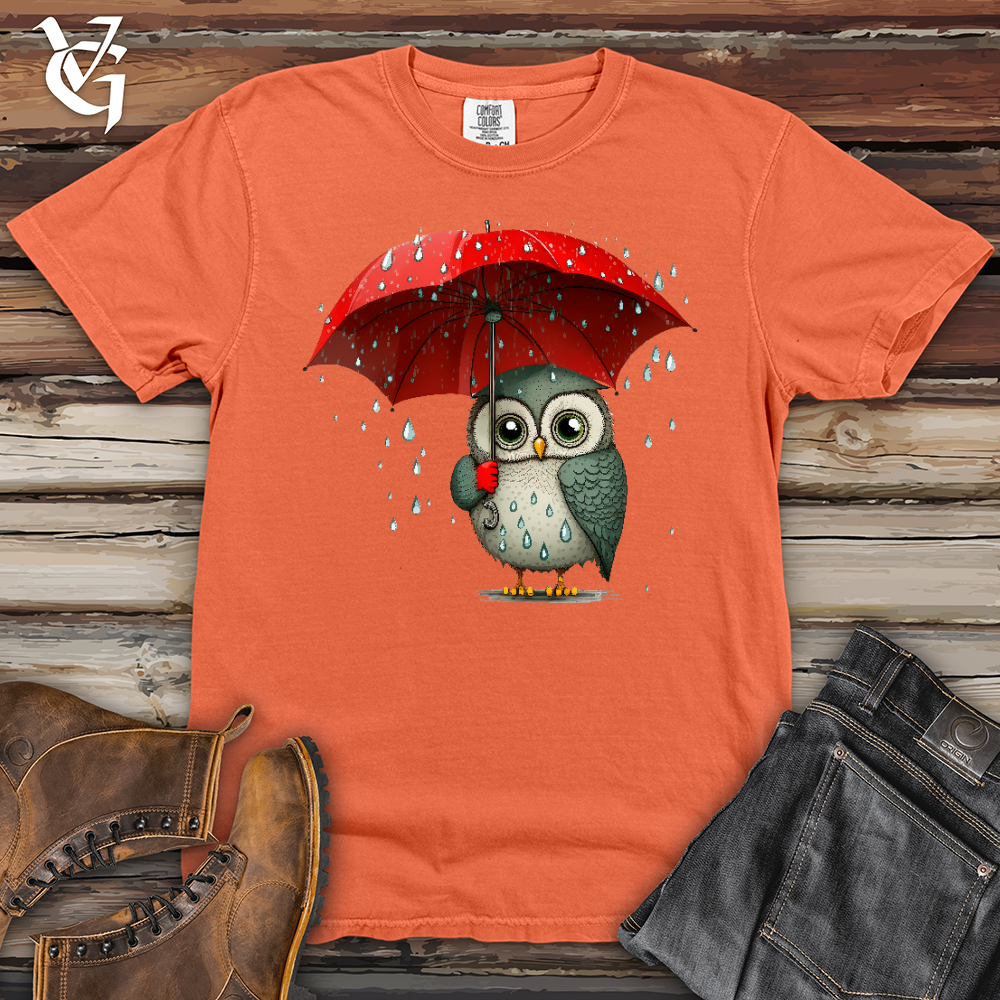 Viking Goods Owl In The Rain Heavy Cotton Comfort Colors Tee Melon / L