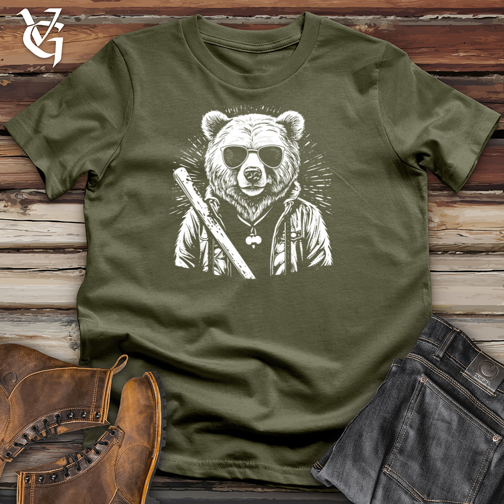 Viking Goods Artistic Bear Shade Cotton Tee Military Green / L