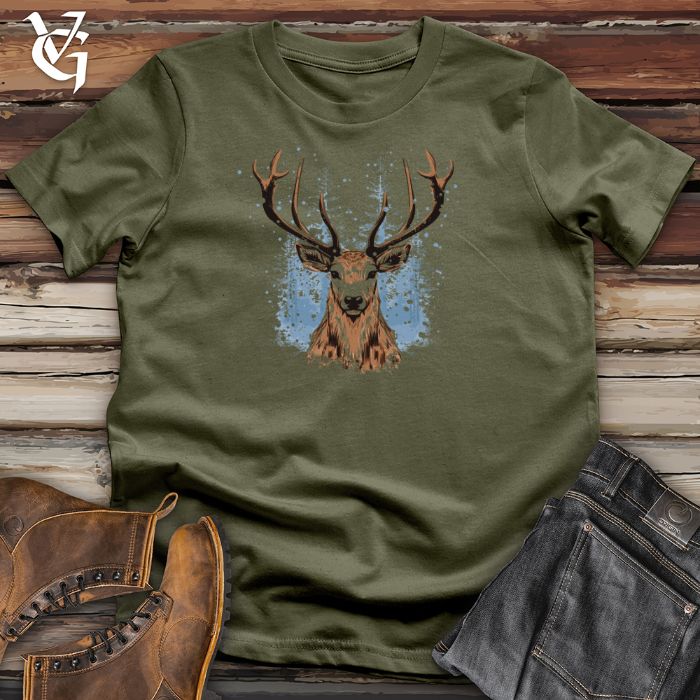 Viking Goods Frosty Antler Cascade Cotton Tee Military Green / L