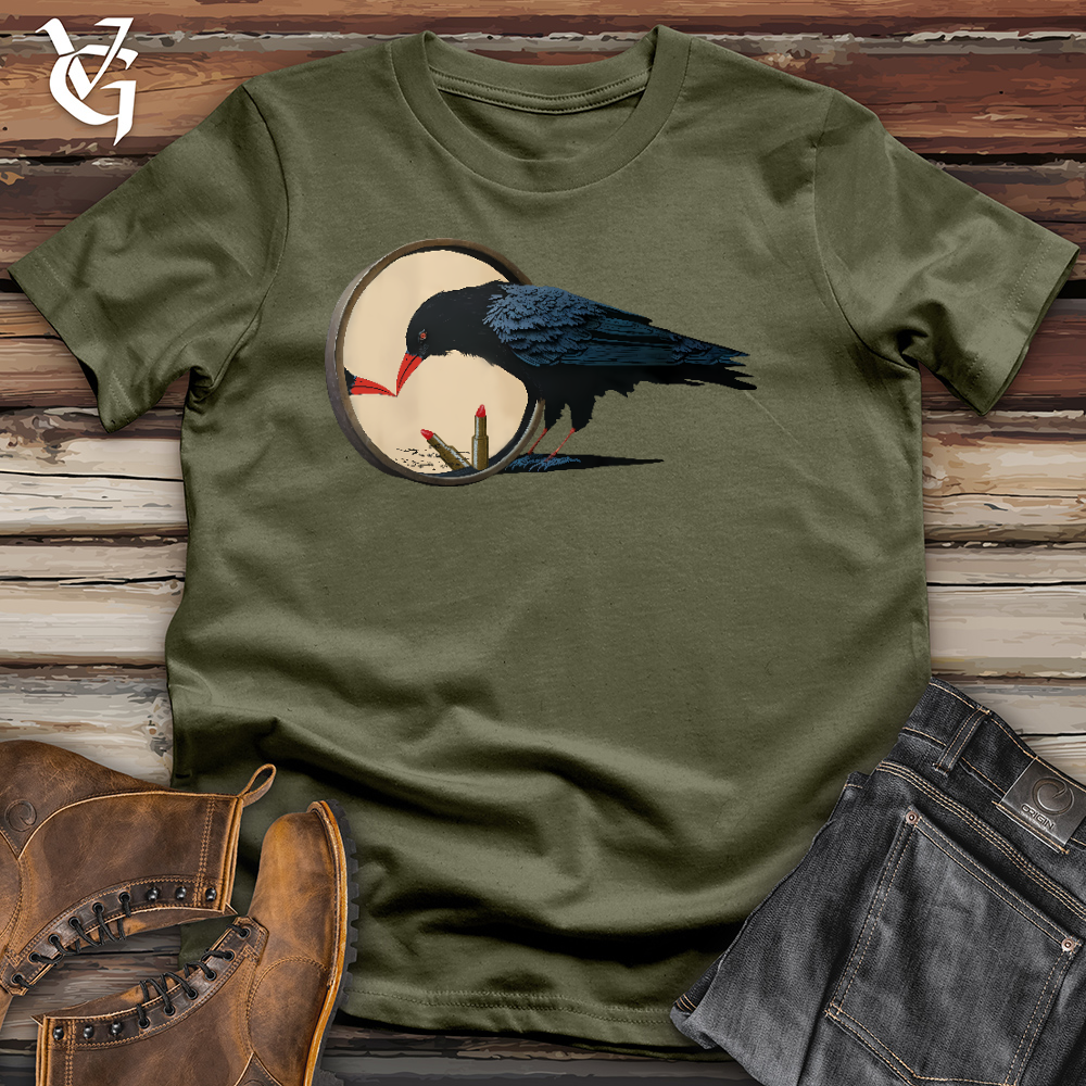 Viking Goods Gorgeous Raven Cotton Tee Military Green / L