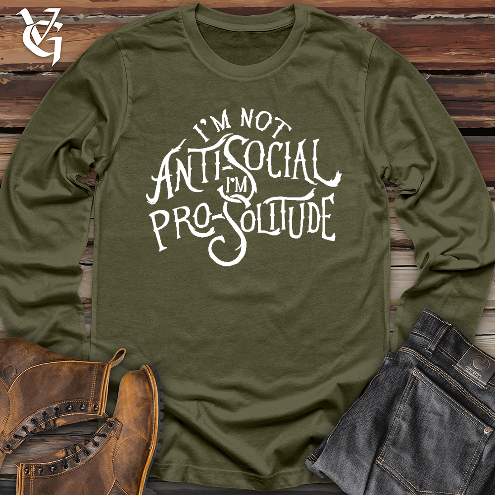 Viking Goods I'm Not AntiSocial Long Sleeve Military Green / L