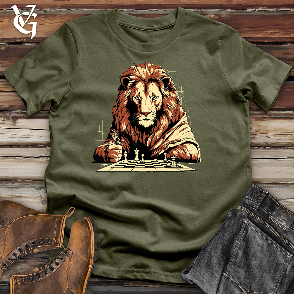 Viking Goods Lion Play Chess Cotton Tee Military Green / L