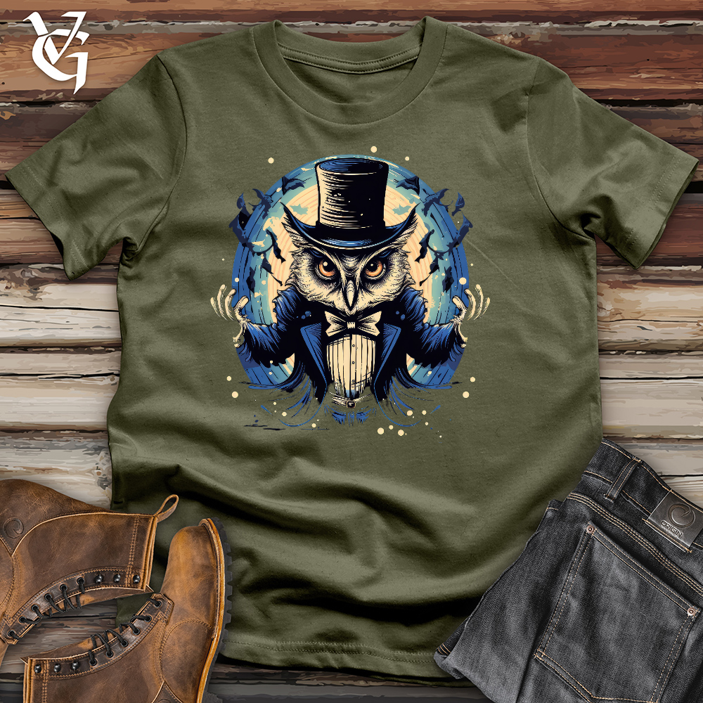 Viking Goods Magic Owl Wizard Cotton Tee Military Green / L