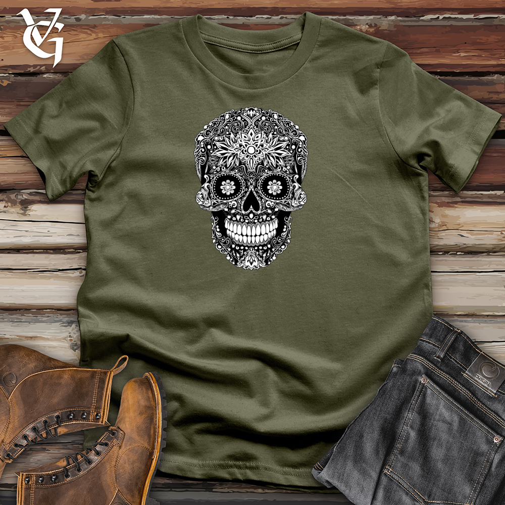 Viking Goods Mystic Mandala Skull Cotton Tee Military Green / L