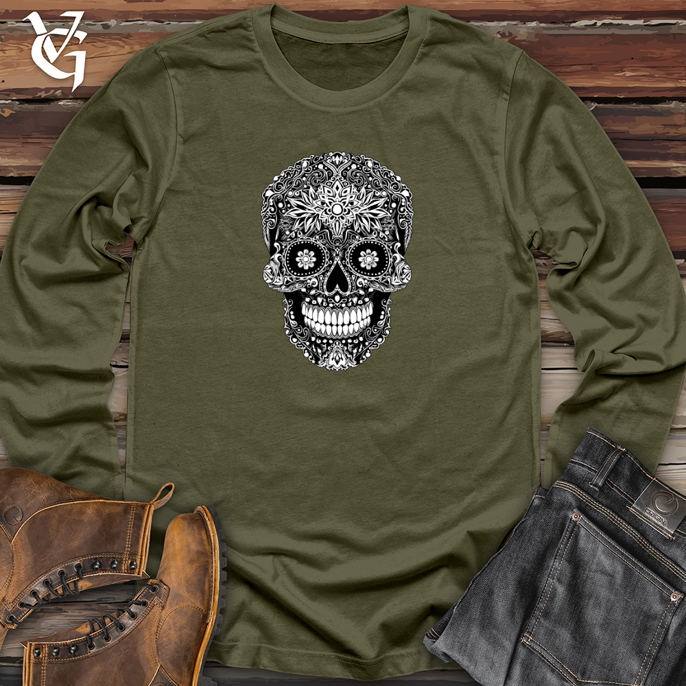 Viking Goods Mystic Mandala Skull Long Sleeve Military Green / L
