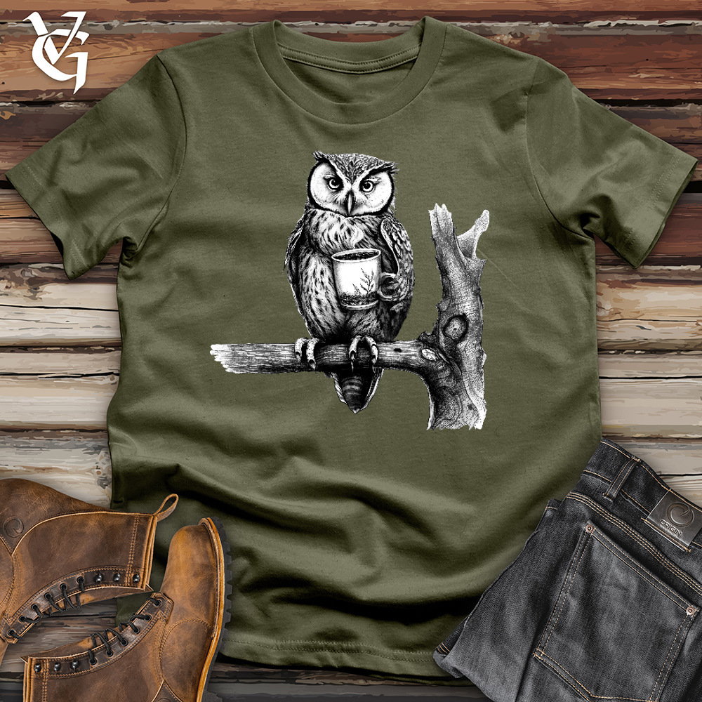 Viking Goods Owl Brew Cotton Tee Military Green / L