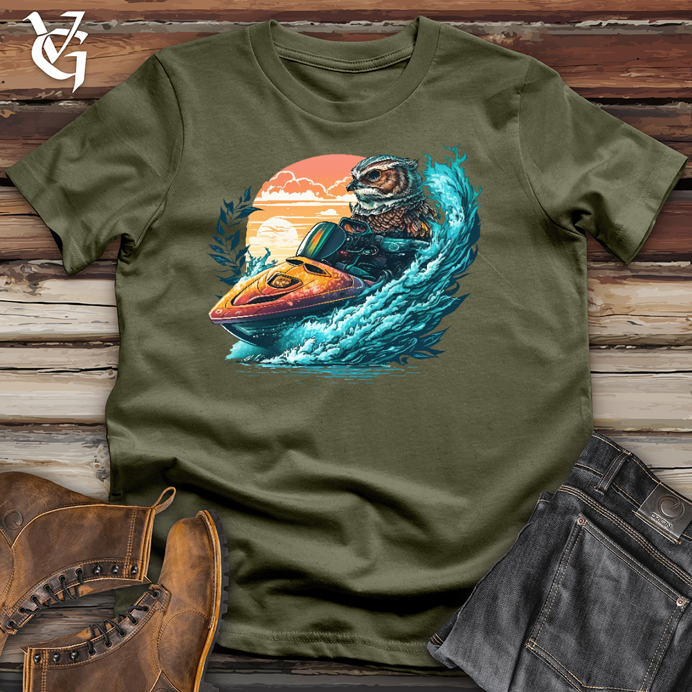 Viking Goods Owl Jet Ski Cotton Tee Military Green / L