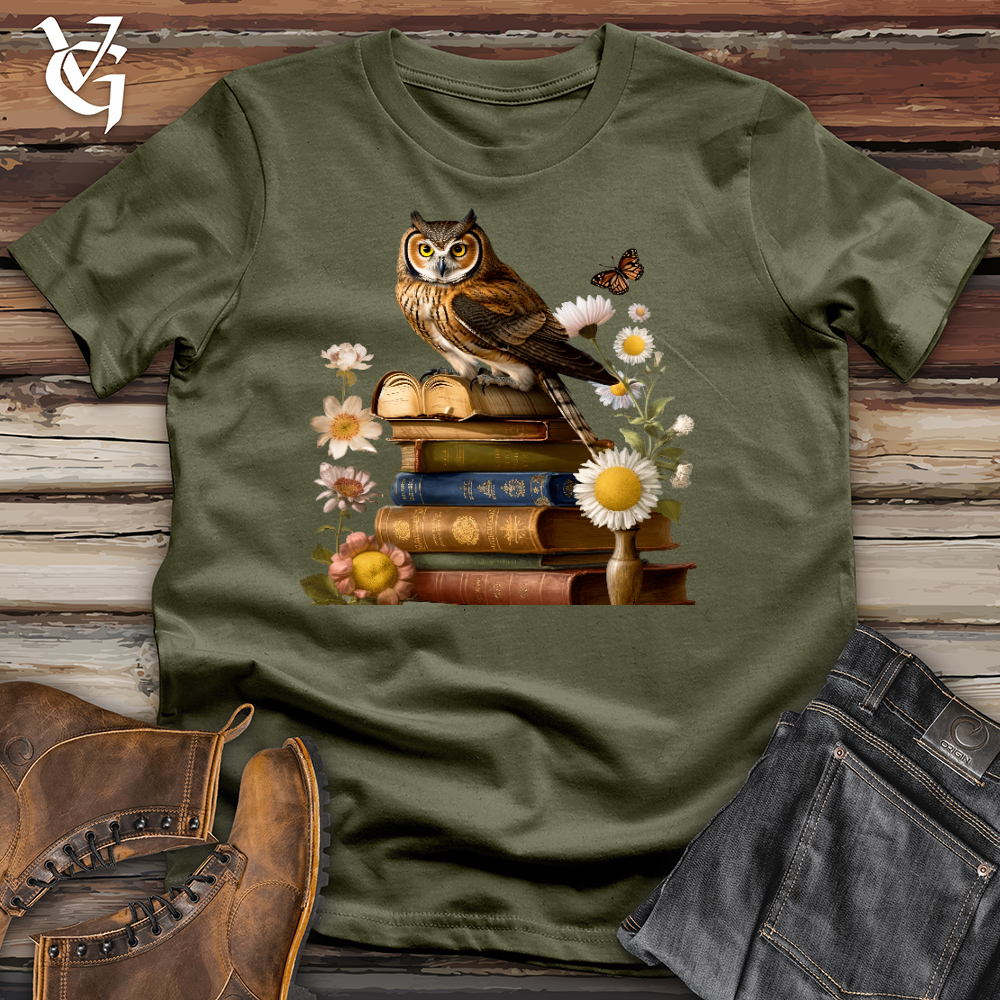 Viking Goods Owl Wisdom Cotton Tee Military Green / L